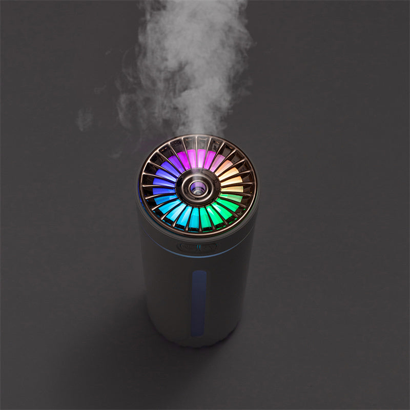 Humidificador de aire inalámbrico con luces de colores, ultrasónico silencioso, difusor purificador USB, 800 mAh recargable, fabricante de niebla fría para coche