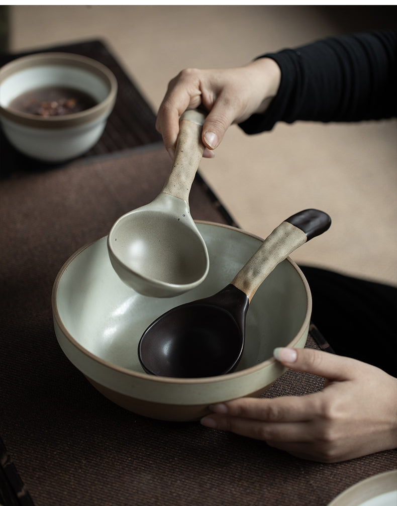 Cuchara de sopa de gres, cuchara de café para el hogar