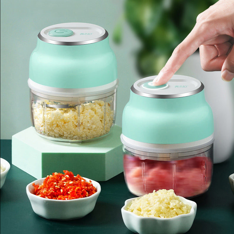 Picadora de Ajo Eléctrica Portátil Mini Trituradora de Verduras Frutas Carne Alimentos