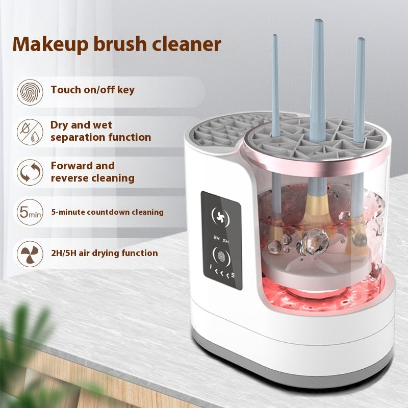 Limpiador Eléctrico de Brochas de Maquillaje, Herramienta Recargable para Limpiar Brochas de Maquillaje, Dispositivo Automático de Limpieza de Brochas de Maquillaje con Soporte